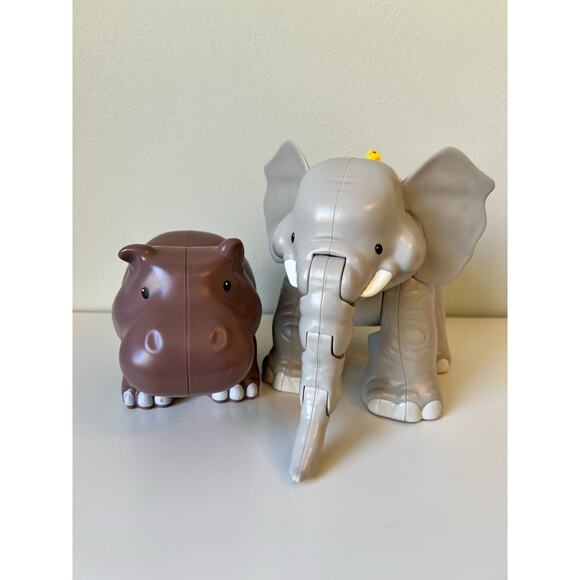Fisher-Price Big Zoo Elephant and Hippo Interactive Toy Lot Working - Picture 2 of 8